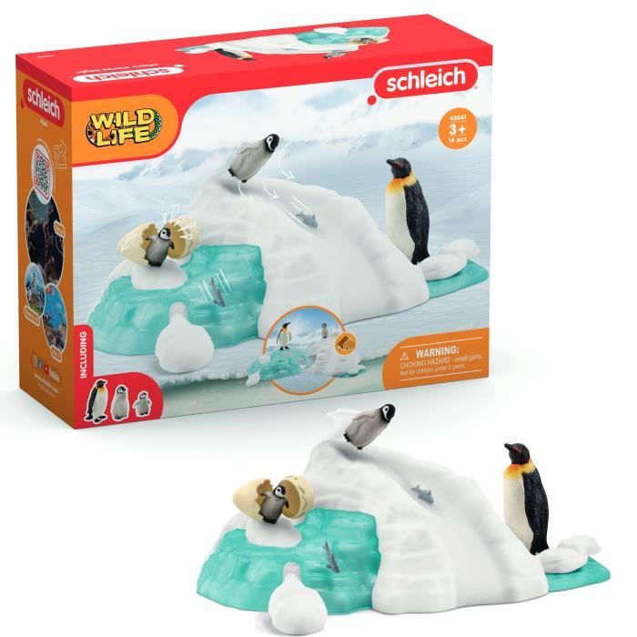 Schleich 42661 Wild Life Penguin Family on the Ice Floe Figurines for Children Ages 3 and Up