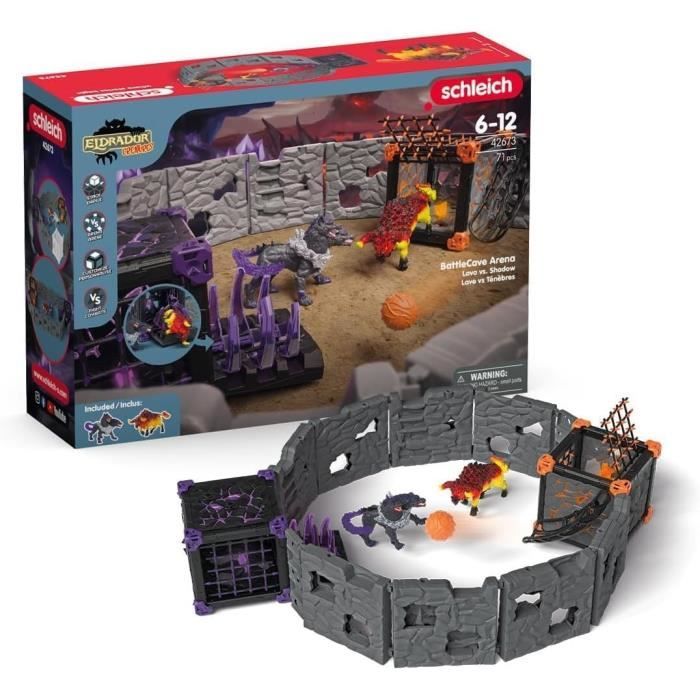 BattleCave Arena: Lava vs Darkness, battle arena for Eldrador figures, SCHLEICH 42673 Eldrador Creatures, ages 7