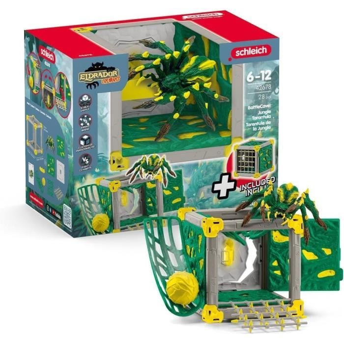 BattleCave Jungle Tarantula, Arena Expansion, SCHLEICH 42678 Eldrador Creatures, Ages 7 and up