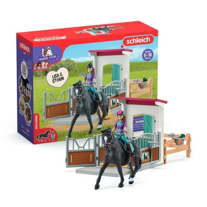 Horse Box Lisa and Storm, Horse figurine and accessories, SCHLEICH 42709 Horse Club, from 5 years old
