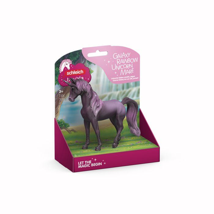 Figurine - SCHLEICH - 70842 - Galaxy Rainbow Unicorn Mare - Bayala - Ages 3 and up - Hand-painted