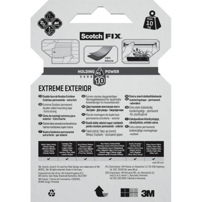 3M Extreme performance double-sided tape - 1,5mx19mm