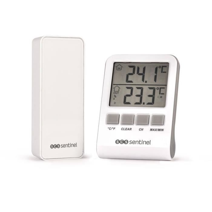 Indoor/outdoor digital thermometer - SCS SENTINEL - HCN0062 DigiThermo indoor/outdoor - Range: 60 m - 433 MHz - White