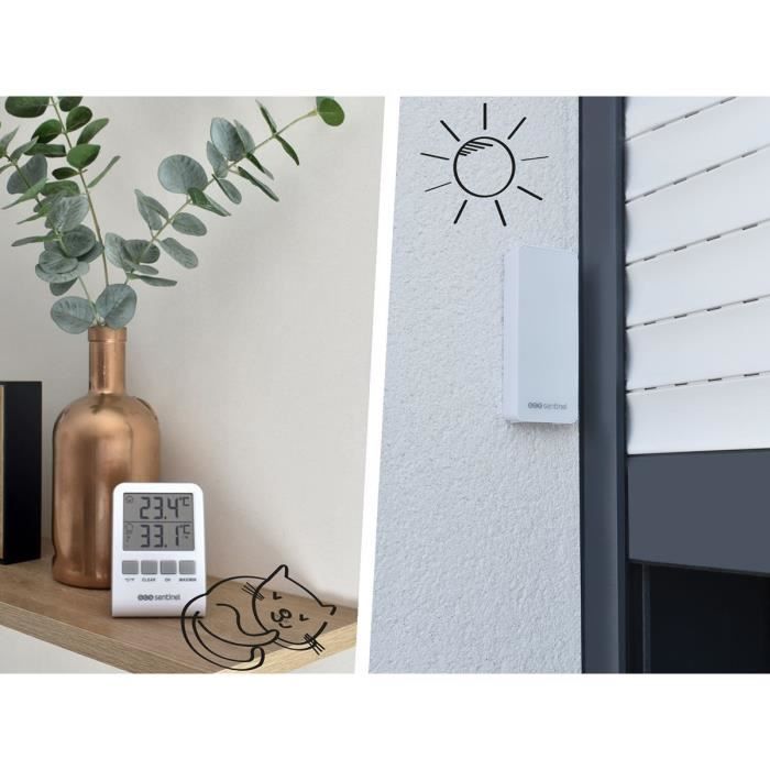 Indoor/outdoor digital thermometer - SCS SENTINEL - HCN0062 DigiThermo indoor/outdoor - Range: 60 m - 433 MHz - White