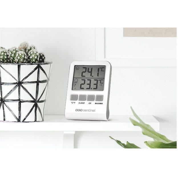 Indoor/outdoor digital thermometer - SCS SENTINEL - HCN0062 DigiThermo indoor/outdoor - Range: 60 m - 433 MHz - White