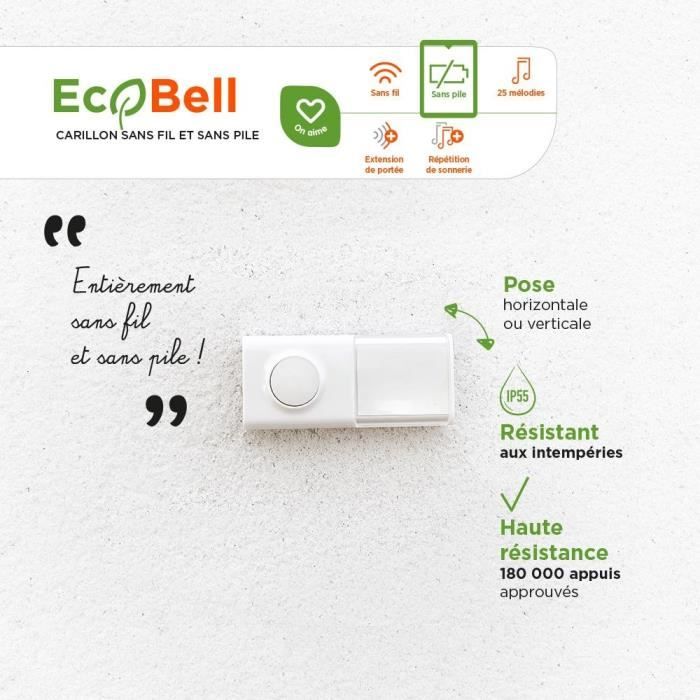 Wireless plug-in chime without battery - EcoBell 100 Plug - SCS SENTINEL
