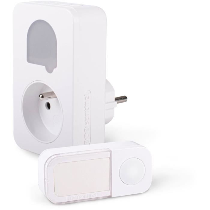 Wireless and battery-free doorbell with integrated socket - SCS SENTINEL - CSF0106 - SONE + - 25 melodies