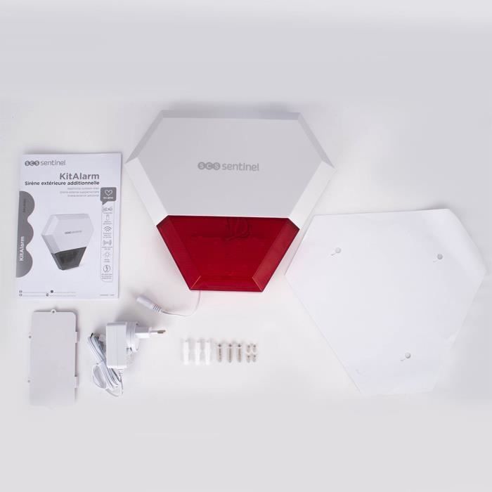 Additional wired outdoor siren KitAlarm - SCS SENTINEL - Range 80m - Sound and light alert