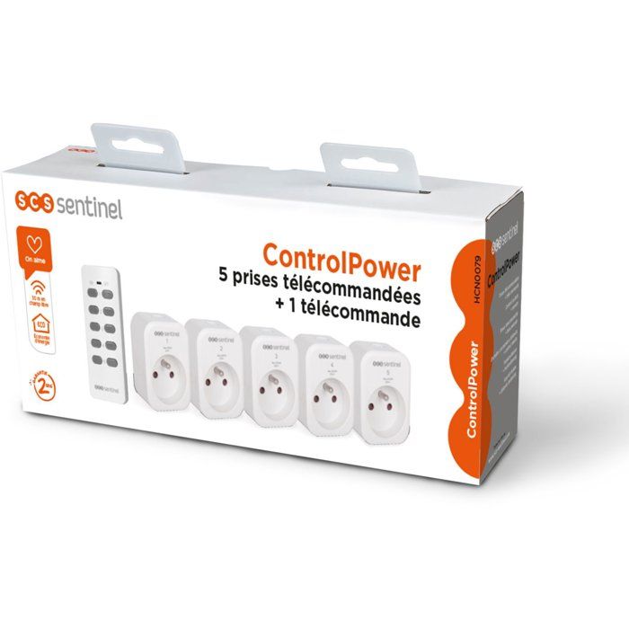 Remote-Controlled Outlets - SCS SENTINEL - ControlPower x5 - 5 Outlets - 1 Remote Control