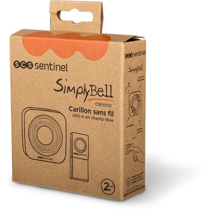 Wireless chime - SCS SENTINEL - 200 meters - SimplyBell - White