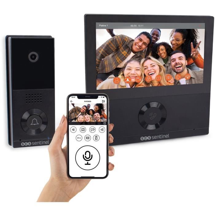 Wired connected video intercom - SCS SENTINEL - VisioWifi - Night vision - Black