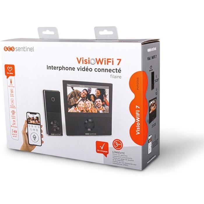 Wired connected video intercom - SCS SENTINEL - VisioWifi - Night vision - Black