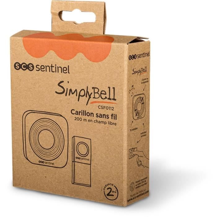 Wireless chime - SCS SENTINEL - 200 meters - SimplyBell - Black