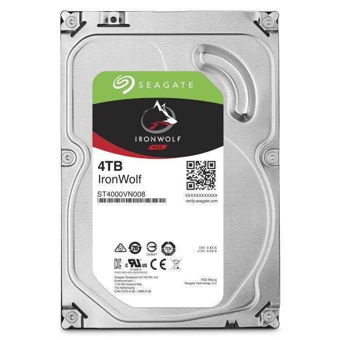 Seagate - Internal hard drive - Ironwolf NAS - 4TO - 3.5 - 5400 rpm (ST4000VN006)