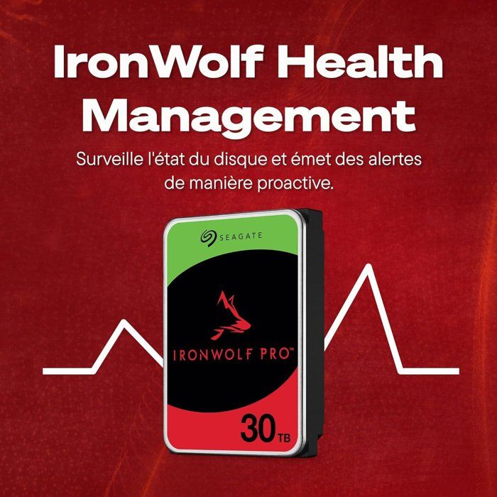 SEAGATE - IronWolf Pro ST30000NT011 - Internal Hard Drive - 30 TB - 7,200 rpm - 3.5