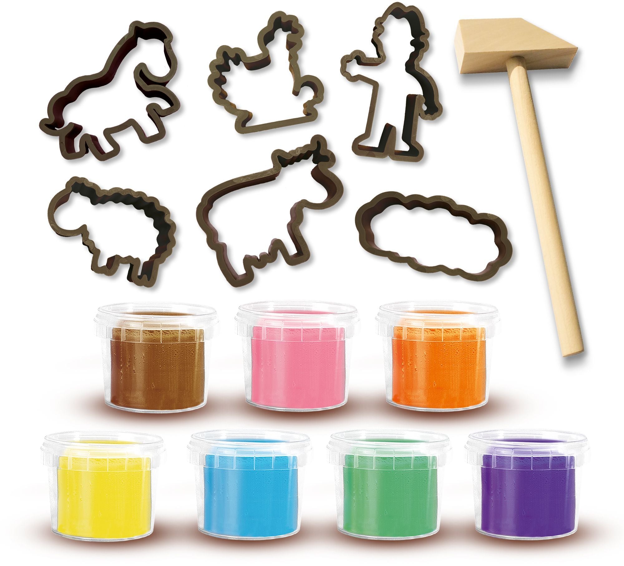 Ecological giant modeling dough kit (7x90 g with tools)