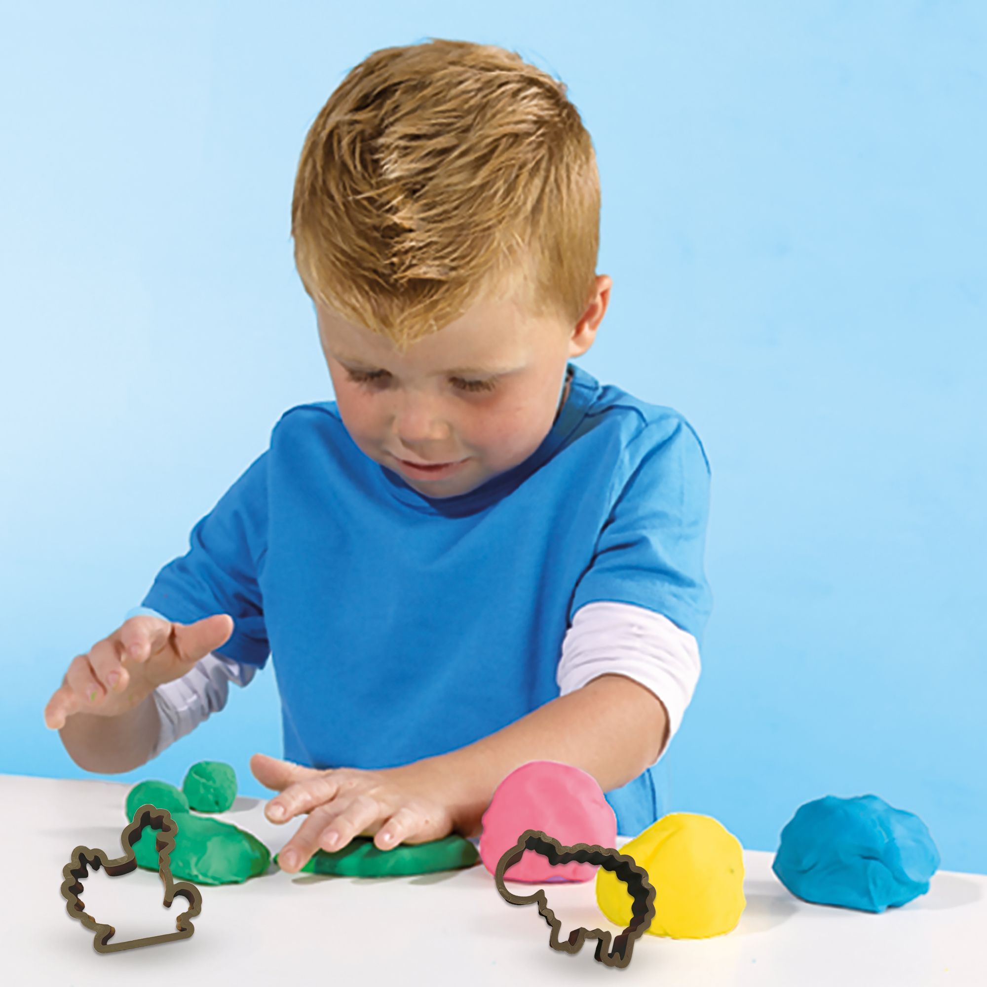 Ecological giant modeling dough kit (7x90 g with tools)