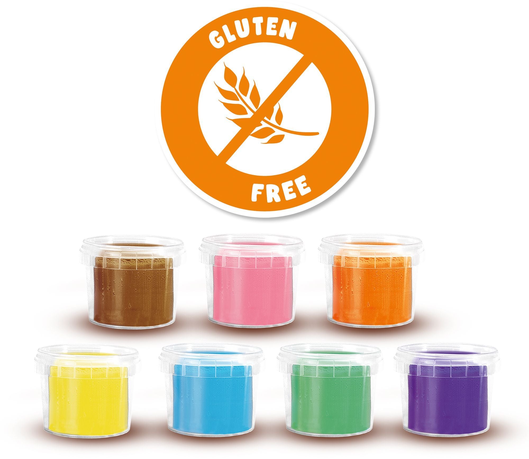 Ecological giant modeling dough kit (7x90 g with tools)