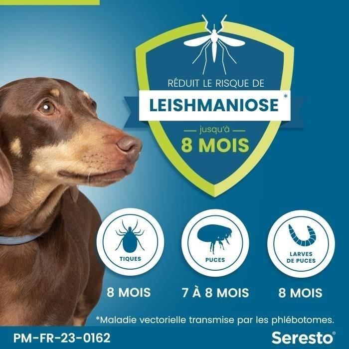 Seresto Dog Anti-Puaces and Anti-Tiques Collier -8kg 2 Units