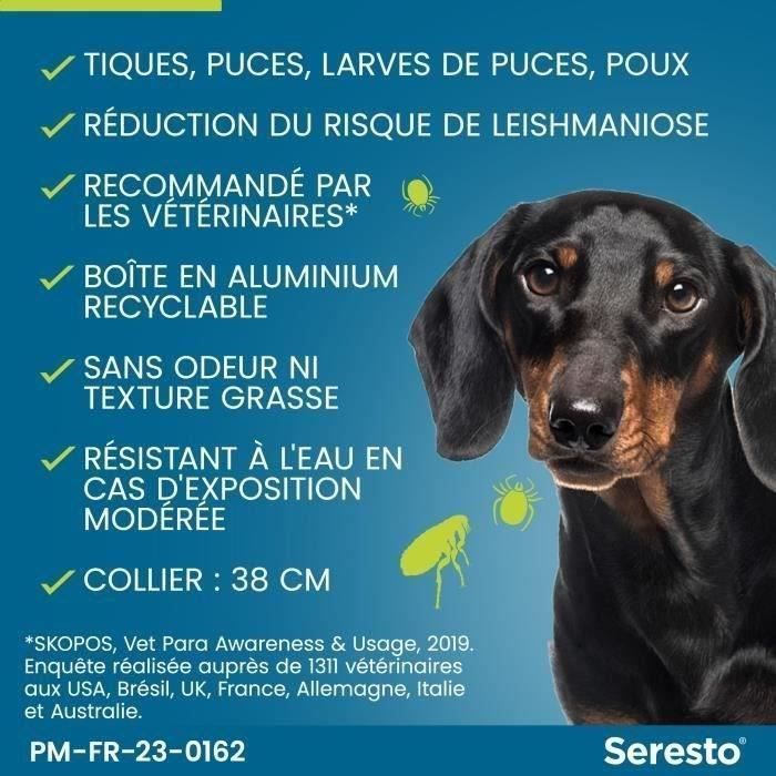 Seresto Dog Anti-Puaces and Anti-Tiques Collier -8kg 2 Units