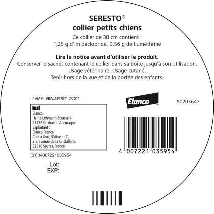 Seresto Dog Anti-Puaces and Anti-Tiques Collier -8kg 2 Units