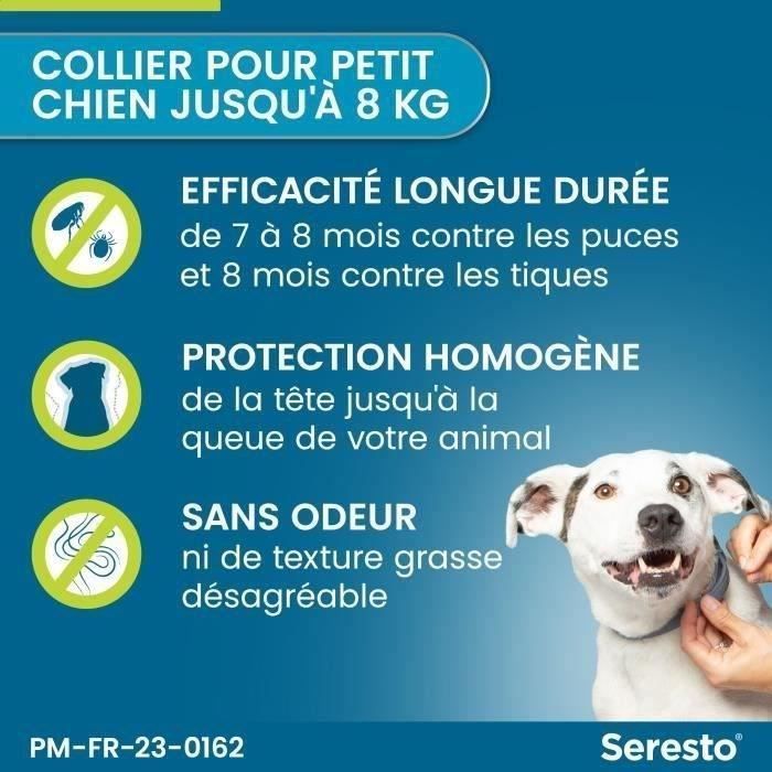 Seresto Dog Anti-Puaces and Anti-Tiques Collier -8kg 2 Units