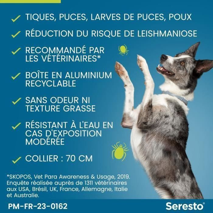 Seresto Large Dog Anti-Puaces and Anti-Tiques necklace +8kg 2 units