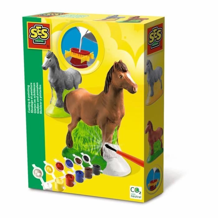 Casting and painting - Horse - SES CREATIVE - Latex mold, drying rack, plaster, paint and brush included
