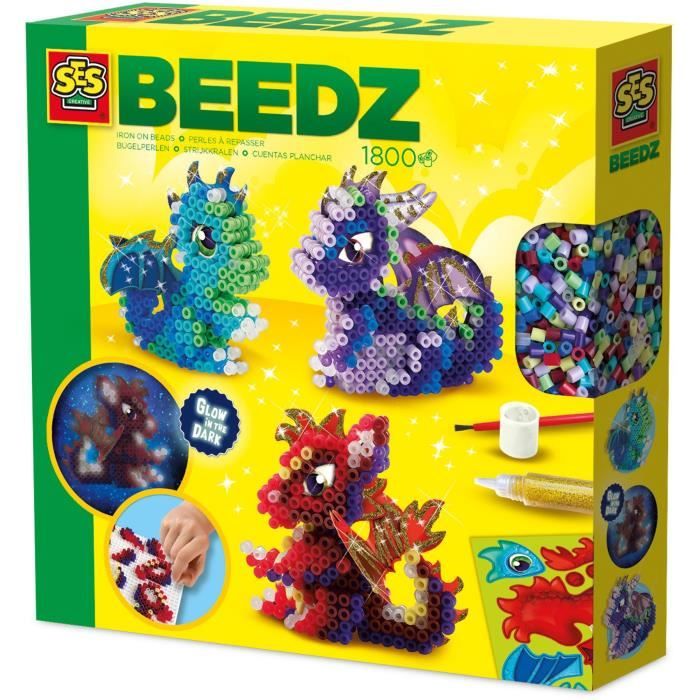 Ironing beads - Dragons - SES CREATIVE - Make 3 types of 3D dragons.