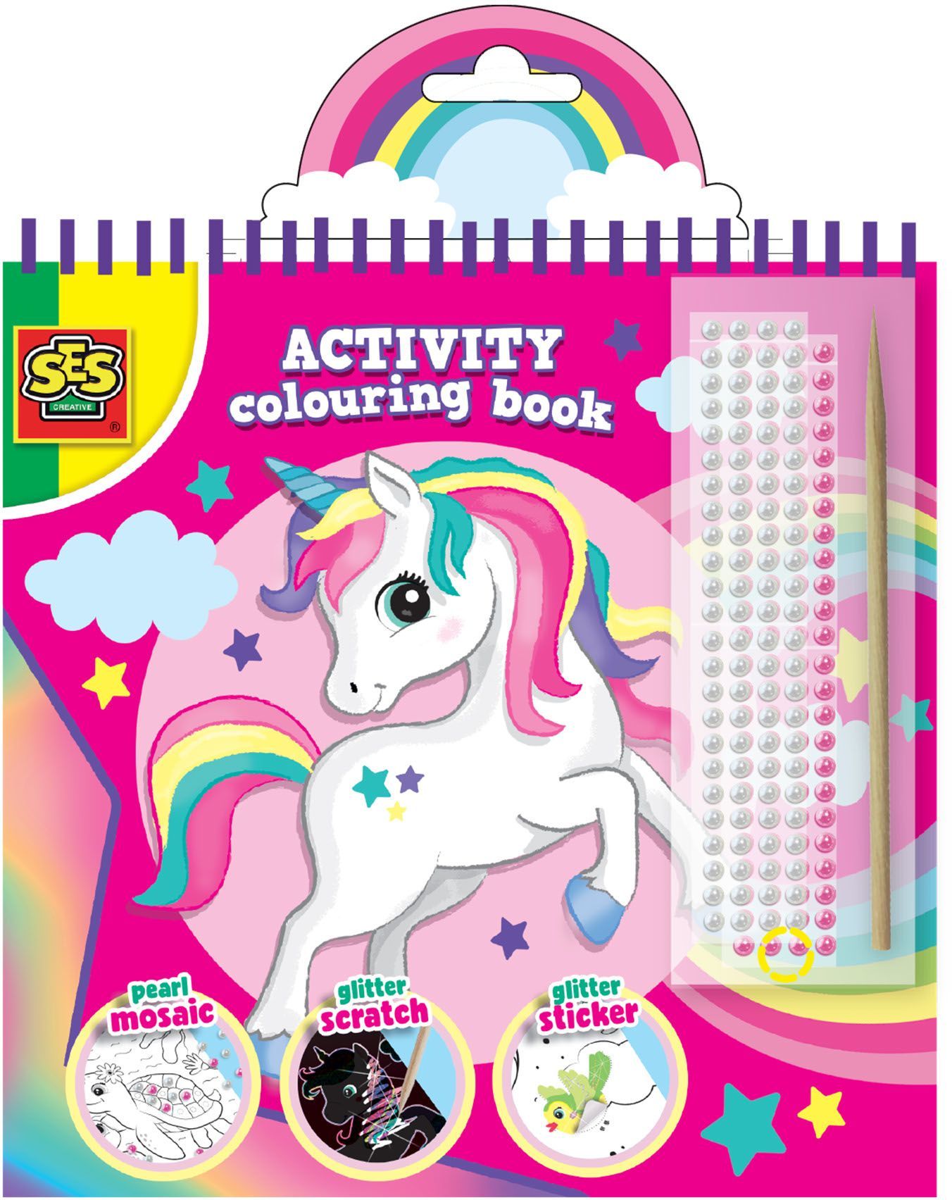 Stepped 3 in 1 sequin coloring activity book