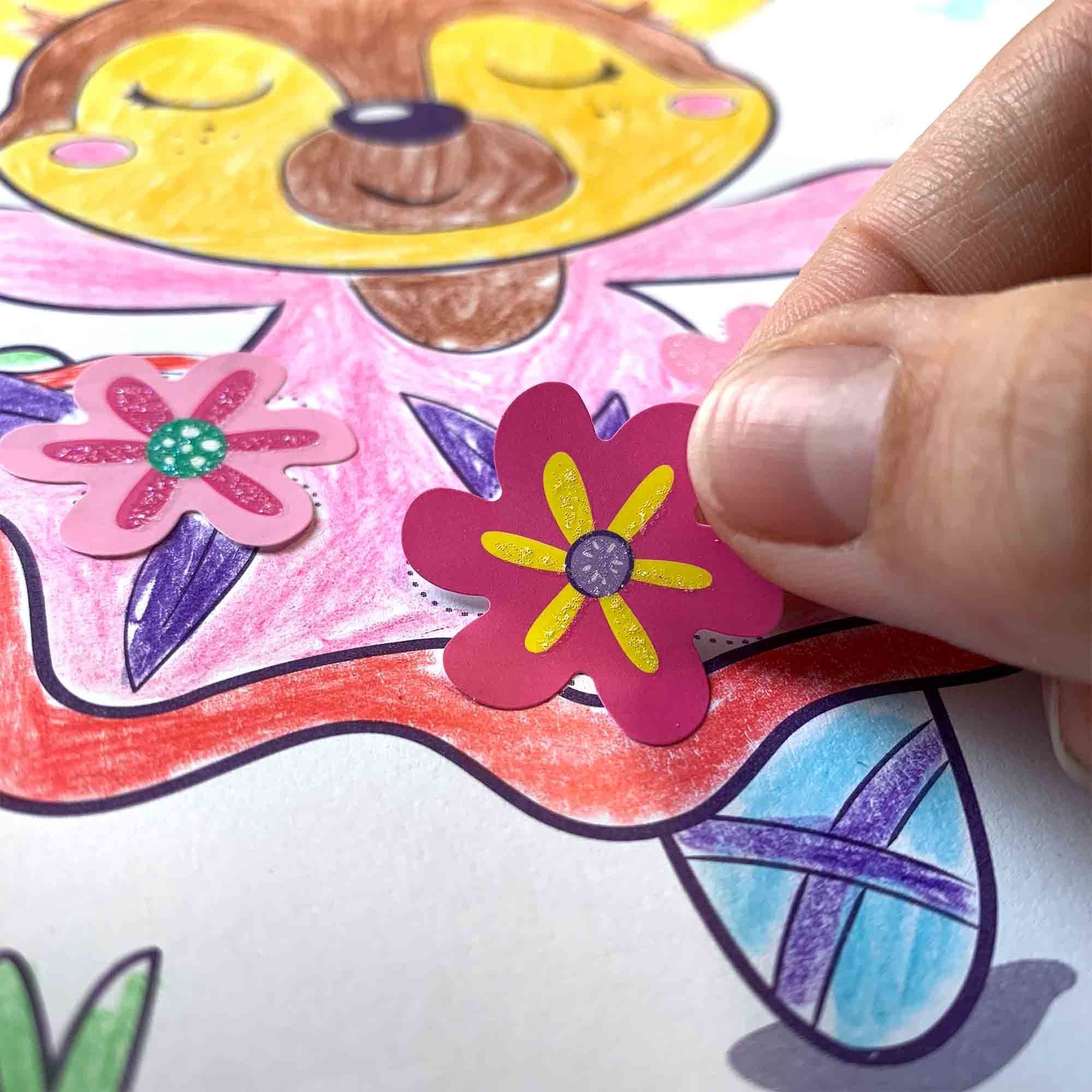 Stepped 3 in 1 sequin coloring activity book