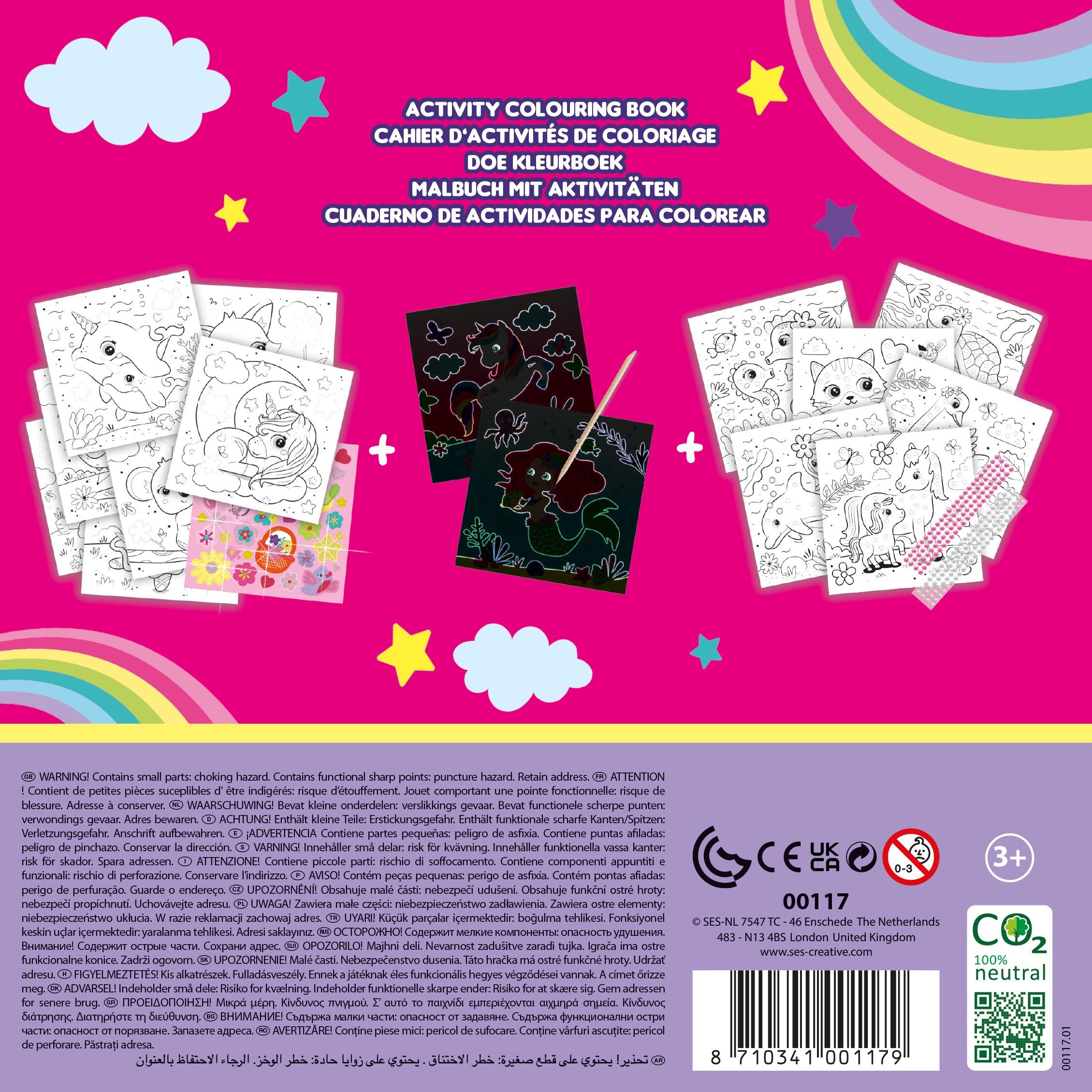 Stepped 3 in 1 sequin coloring activity book