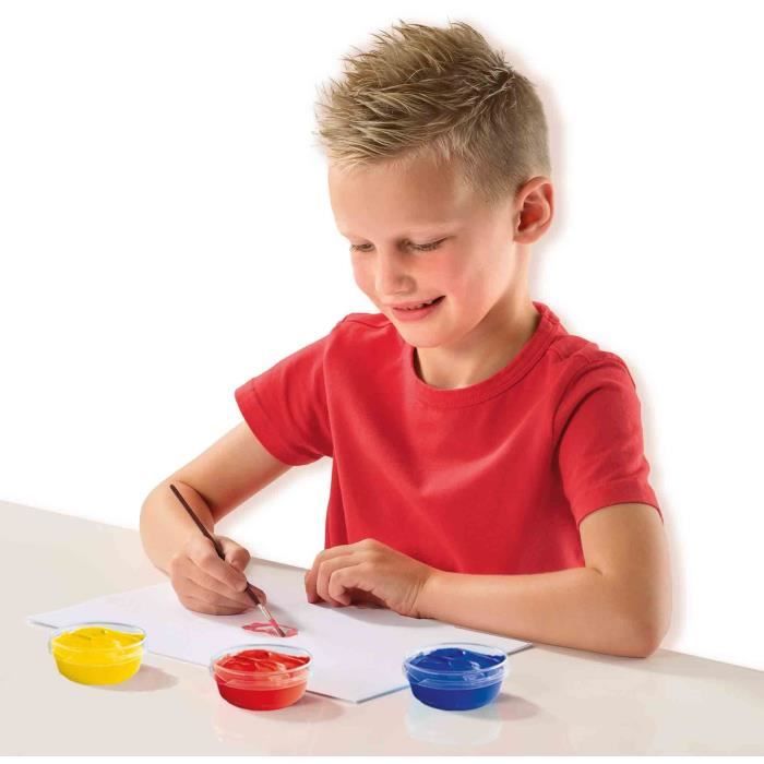 Gouache (6x45ml) - SES CREATIVE - Six colors: red, blue, white, black, green and yellow.