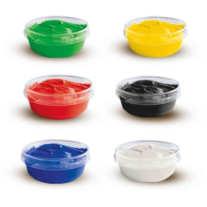 Gouache (6x45ml) - SES CREATIVE - Six colors: red, blue, white, black, green and yellow.