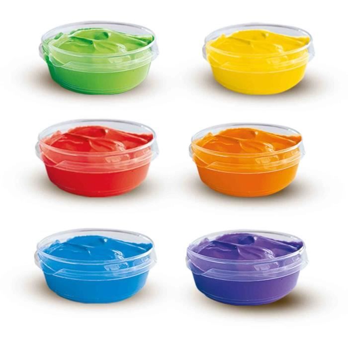 Finger paint 6 colors x 45ml - SES CREATIVE - Color intensity and easy to wash.