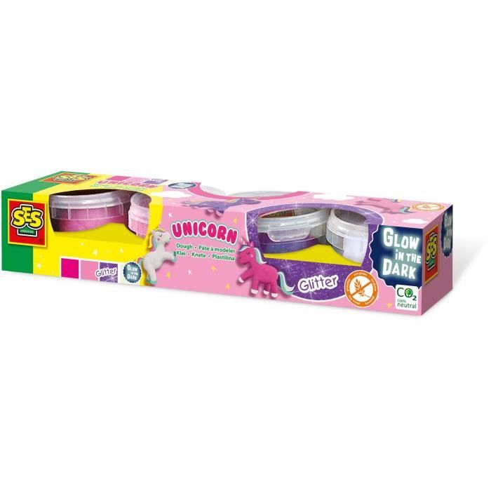 Unicorn modeling clay 4x90 g - SES CREATIVE - Specially designed to create magnificent unicorns.