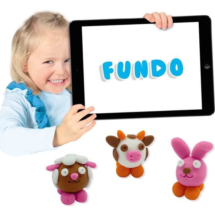 FunDo Play Dough - Farm Animals (3x90gr-1x40gr) - SES CREATIVE - Interactive for young children.