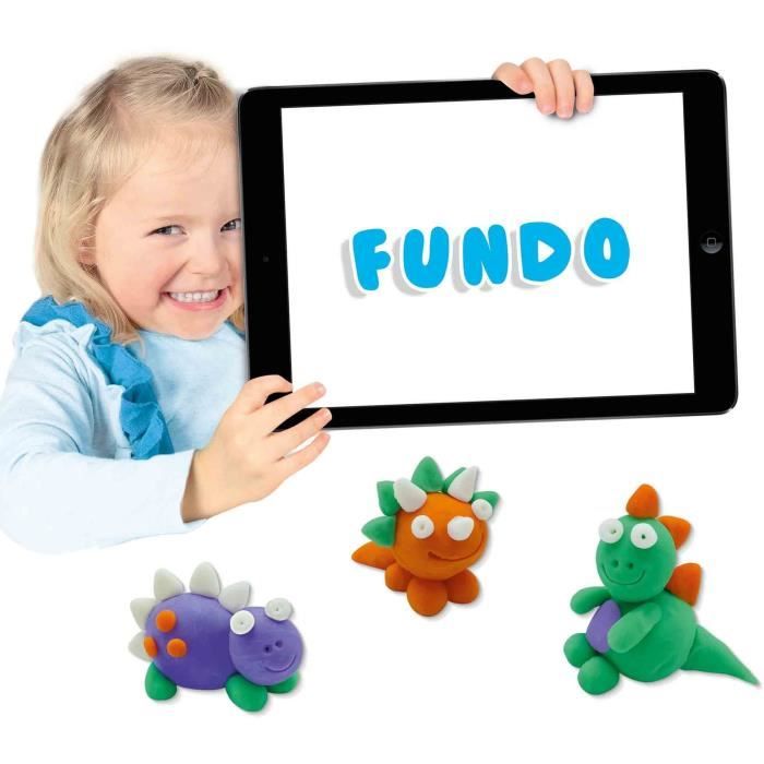 FunDo Modeling Clay - Dinosaurs (3x90gr-1x40gr) - SES CREATIVE - Interactive for young children.