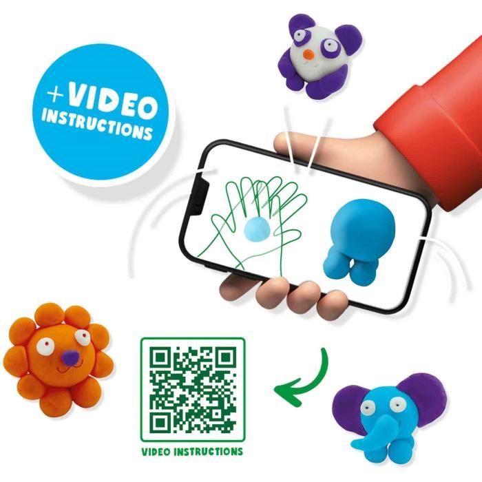 FunDo Play Dough - Wild Animals (3x90gr-1x40gr) - SES CREATIVE - Interactive for young children.