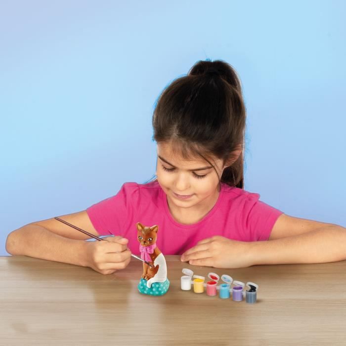 Casting and painting - Cat - Creative hobbies - SES CREATIVE - To make cats with 6 colors of paint.