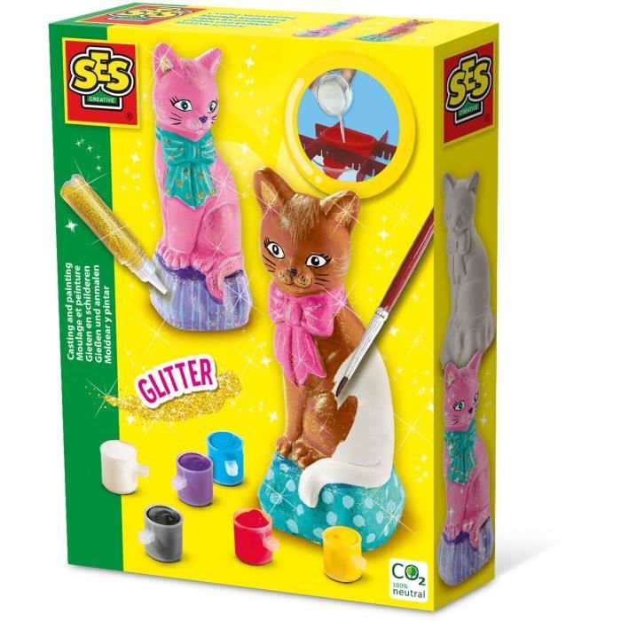 Casting and painting - Cat - Creative hobbies - SES CREATIVE - To make cats with 6 colors of paint.