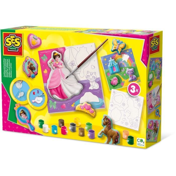 Casting and painting - Canvases for painting princesses 3x - Creative hobbies - SES CREATIVE - Create 3 princess paintings.