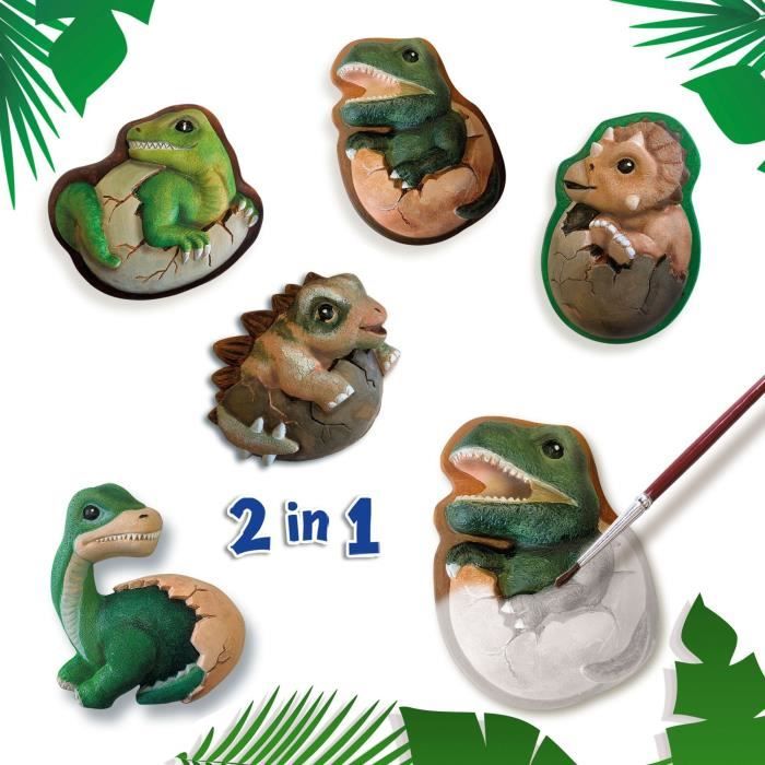 2 in 1 Dinosaurs - Molding, painting and scratching - Creative hobbies - SES CREATIVE - Mold, paint and scratch dinosaurs.