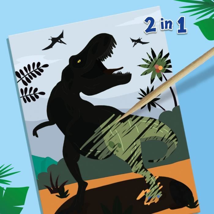 2 in 1 Dinosaurs - Molding, painting and scratching - Creative hobbies - SES CREATIVE - Mold, paint and scratch dinosaurs.
