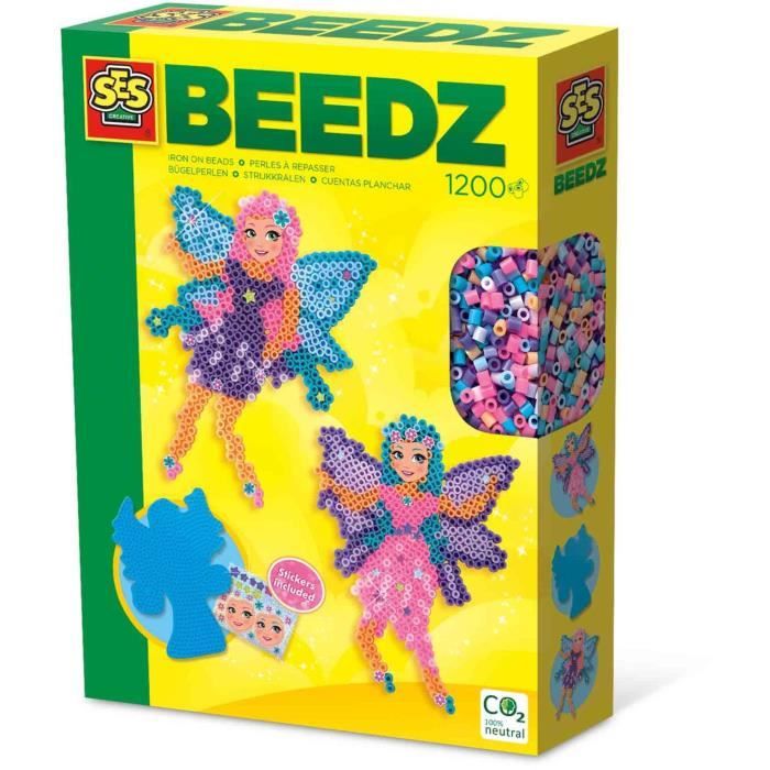 Ironing beads - Fairies - SES CREATIVE - Create magnificent fairies with 1200 beads and fairy-shaped tray.
