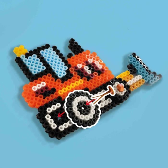 Ironing beads - Construction trucks - SES CREATIVE - Create 5 types of construction vehicles.