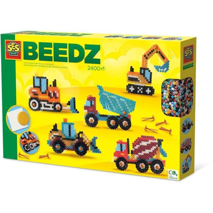 Ironing beads - Construction trucks - SES CREATIVE - Create 5 types of construction vehicles.