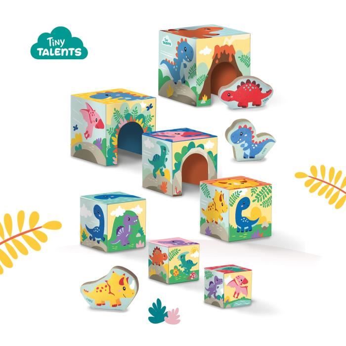 Stacking tower with dinosaur figures - Skill game - SES CREATIVE - Stacking tower with 3 dinosaur figures.