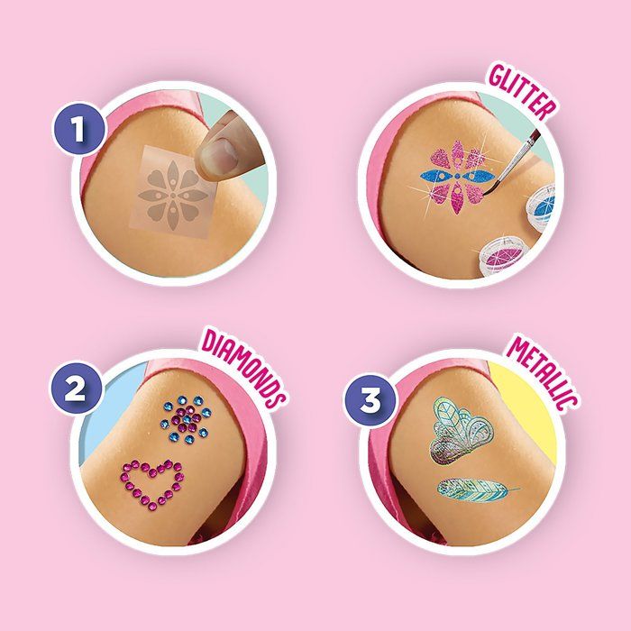 3 in 1 glamour tattoos - SES CREATIVE - Multicolor - White - For children from 5 months