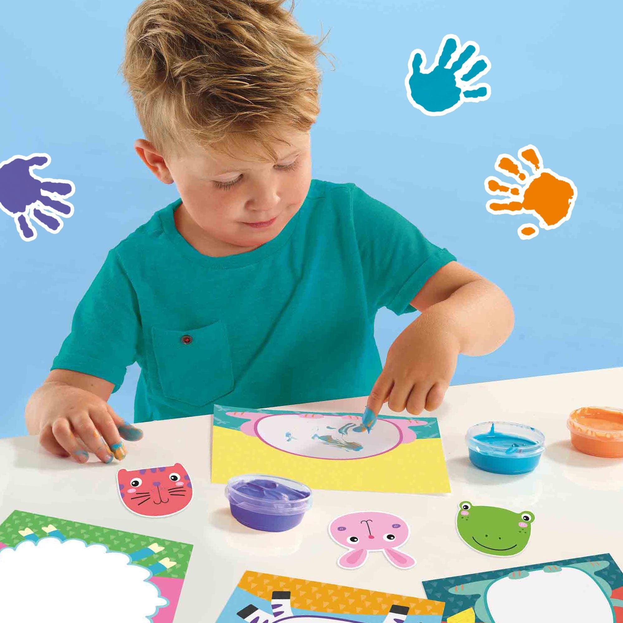 My first - Finger painting - Animals - SES CREATIVE - Paint 8 cards of happy animals.